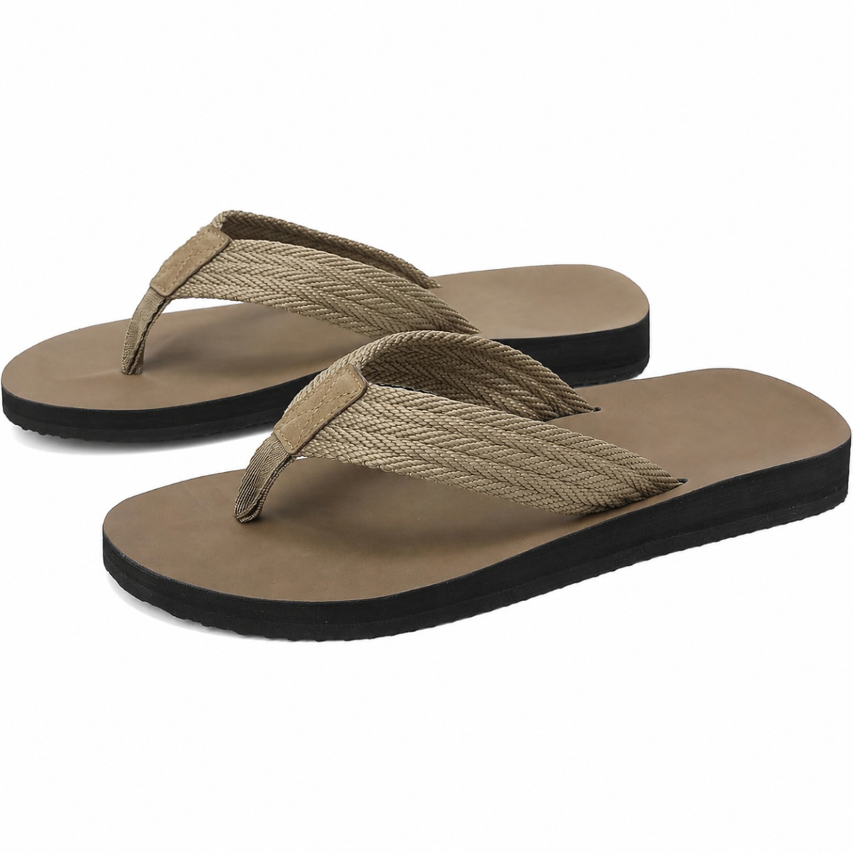 Men’s Green Flip Flops, Casual Slip-On Thong Sandals