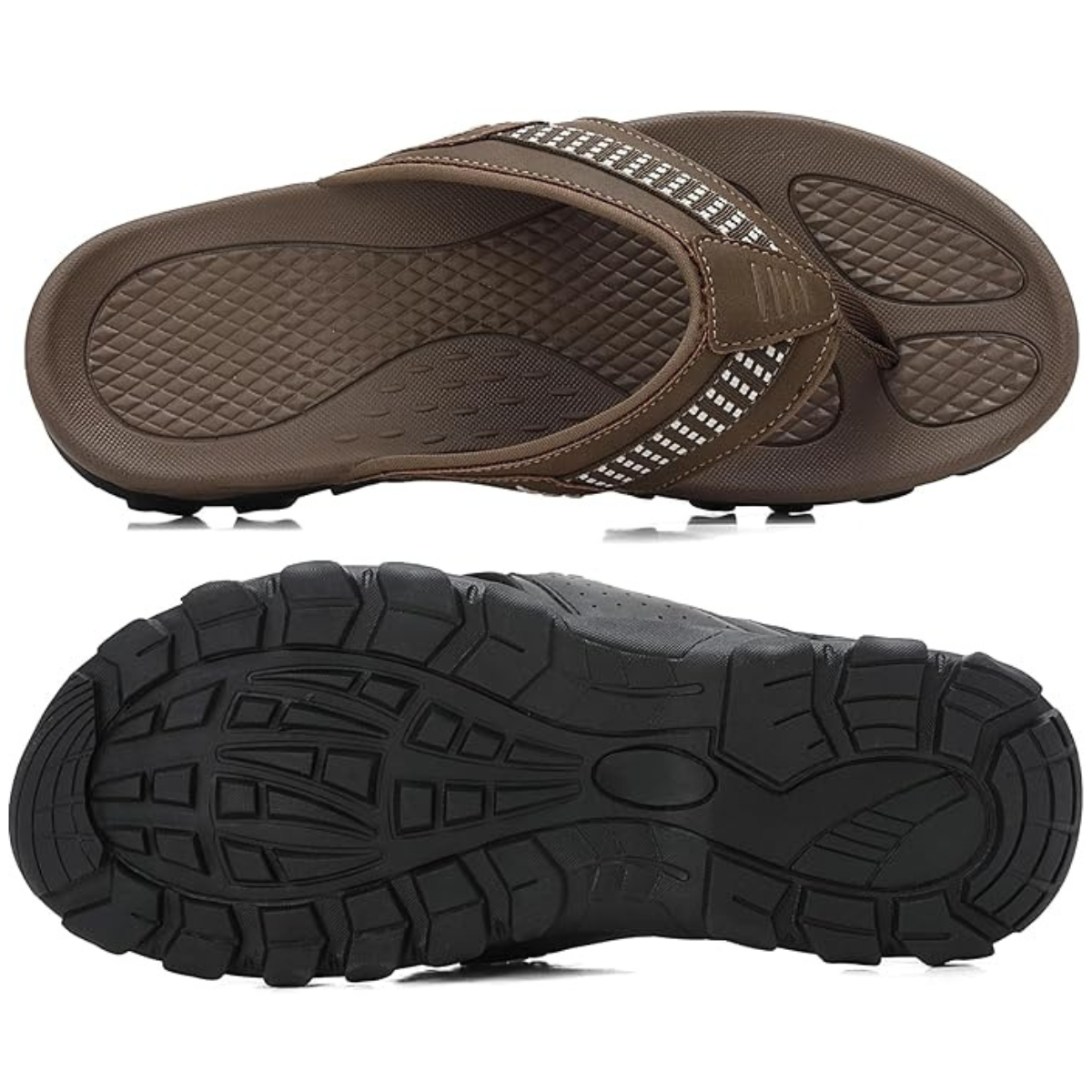 Men’s Sport Flip Flops, Slip-On Thong Sandals for Casual Walking